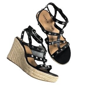 Torrid 10.5WW Studded Caged Gladiator Platform Wedge Heel 10.5 Wide Sexy Rocker